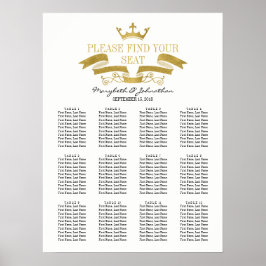 Póster Rótulo de la tabla de asientos del Boda de Escudo