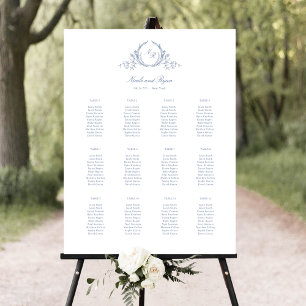 Póster Rótulo de la tabla de asientos del Boda monogramad