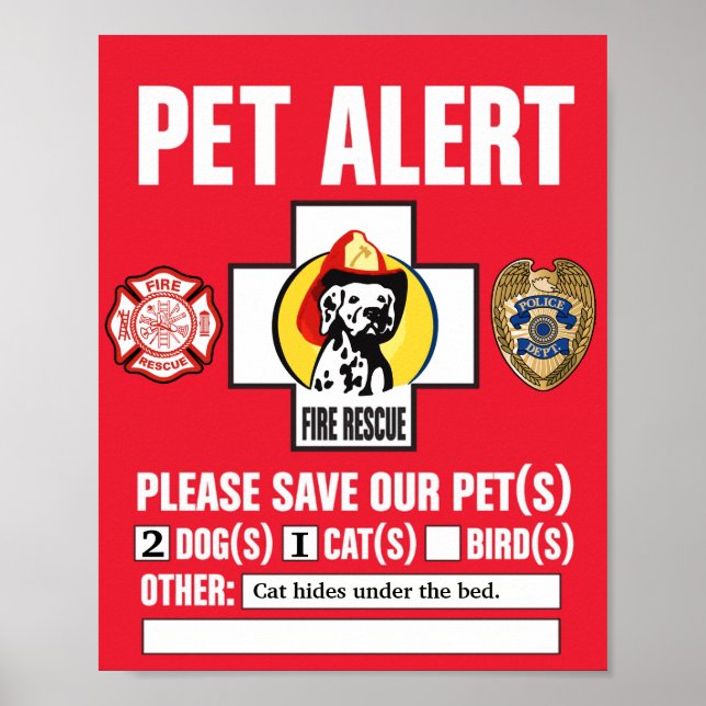 Póster Rótulo de la ventana Mascotas de rescate de emerge (Frente)