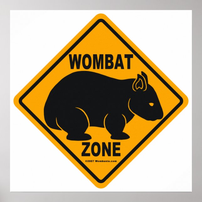 Póster Rótulo de la zona de Wombat (Frente)