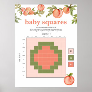 Póster Rótulo de las cuadradas de apuestas de Baby Shower