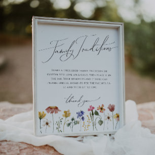 Póster Rótulo de las tradiciones de la familia de las flo