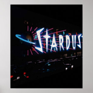 PÓSTER RÓTULO DE LAS VEGAS STARDUST DEL VINTAGE DEL ~ DEL