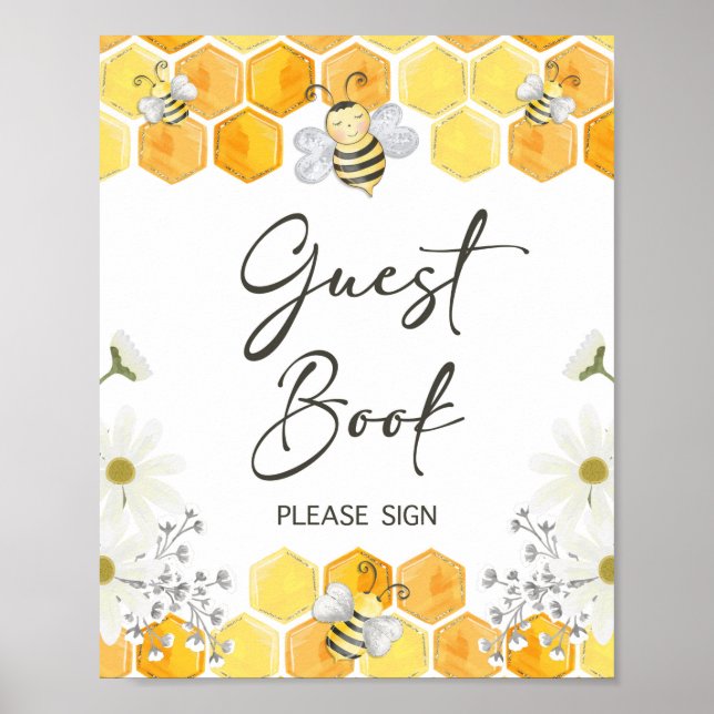 Póster Rótulo de libro invitado Miel Abeja Rótulo de duch (Frente)