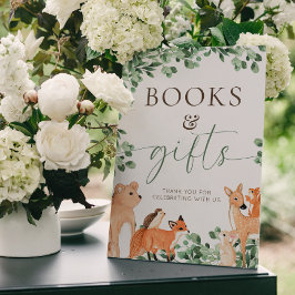 Póster Rótulo de Libros Blancos y Regalos de Animales de