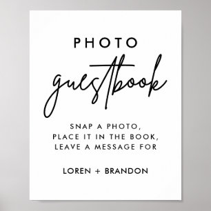 Póster Rótulo de libros de fotografía Boda moderna