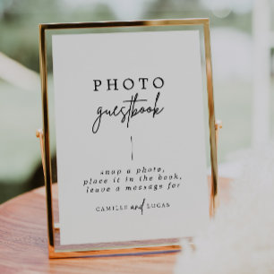 Póster Rótulo de libros de fotografía de Boda caligráfico