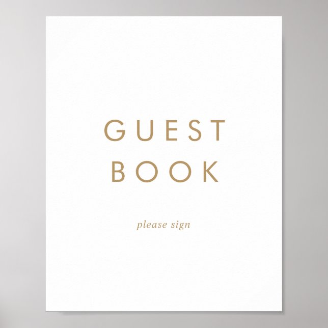 Póster Rótulo de libros de moda Gold Typography Guest (Frente)