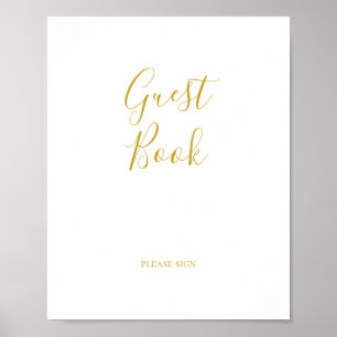 Póster Rótulo de libros de oro simple y elegante
