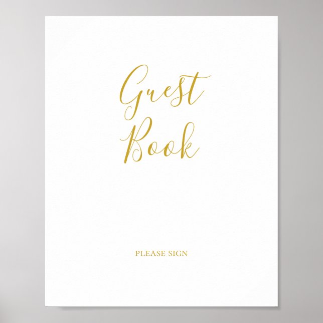 Póster Rótulo de libros de oro simple y elegante (Frente)