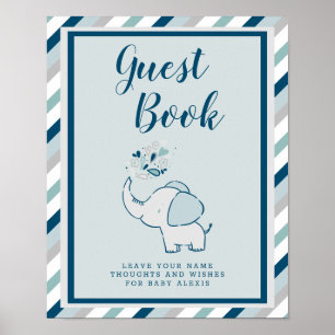 Póster Rótulo de libros para invitados de Baby Shower Nav