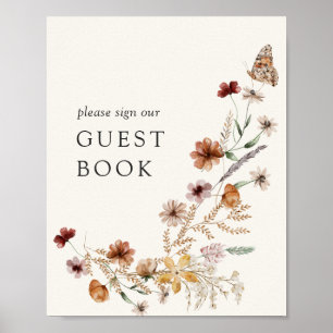 Póster Rótulo de libros para invitados de Boho Fall Wildf