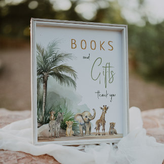 Póster Rótulo de libros y regalos de Baby Shower de anima