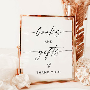 Póster Rótulo de Libros y Regalos minimalistas Bebé neu