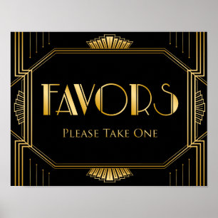 Póster Rótulo de los favoritos de la boda   Gatsby Art De