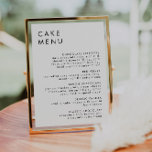 Póster Rótulo de menú Boda de postre de la barra de postr<br><div class="desc">Este es un elegante y moderno cartel de un menú de pasteles caseros con un diseño minimalista y una bonita y moderna fuente. Todos los colores son editables. // Buscar "HARLOW" en la tienda Sinceramente de Nicole Zazzle por diseños coincidentes. * Si te gusta este diseño pero no lo ves...</div>