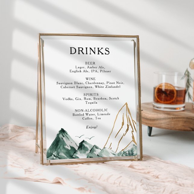Póster Rótulo de menú de bebidas para Bodas de la montaña (Subido por el creador)