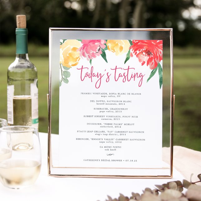 Póster Rótulo de menú degustación de vino Rosé Garden (Subido por el creador)