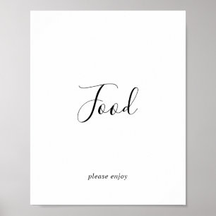 Póster Rótulo de mesa alimentaria minimalista