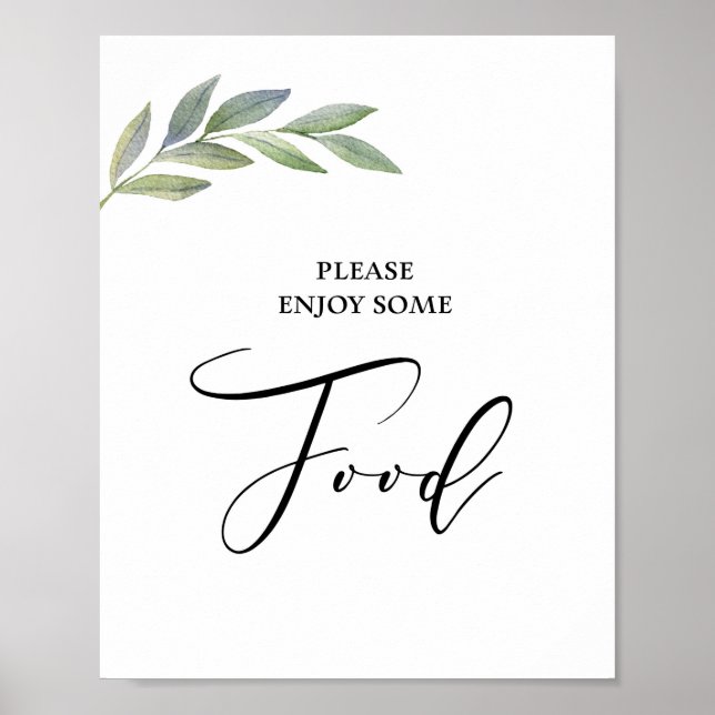 Póster Rótulo de mesa alimenticia Boda de la vegetación d (Frente)