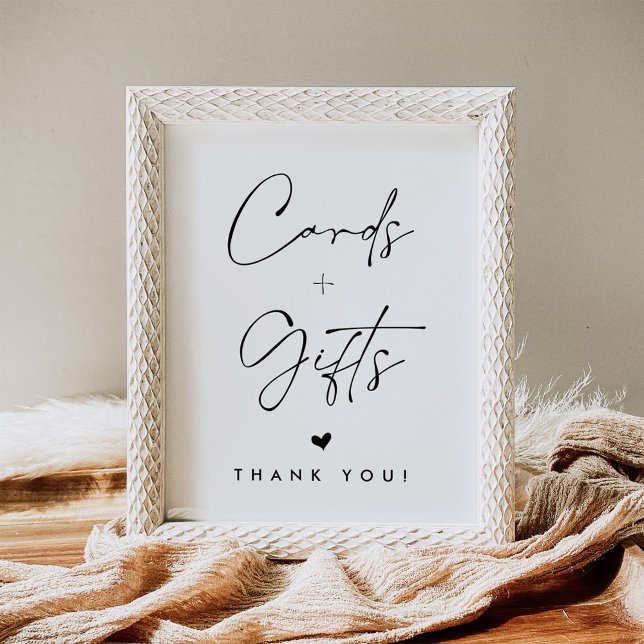 Póster Rótulo de mesa Boda de tarjetas y regalos minimali (Subido por el creador)