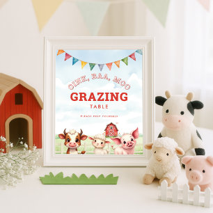 Póster Rótulo de mesa de alimentos para animales de granj