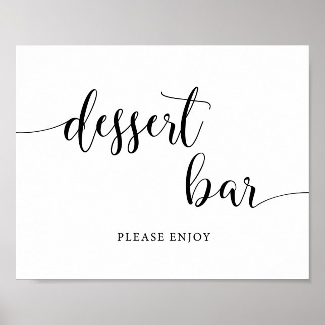 Póster Rótulo de mesa de bar de postres de Boda rústico (Frente)