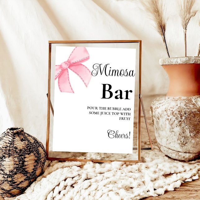 Póster Rótulo de mesa de bar Mimosa de Bow rosa Bachelore (Subido por el creador)