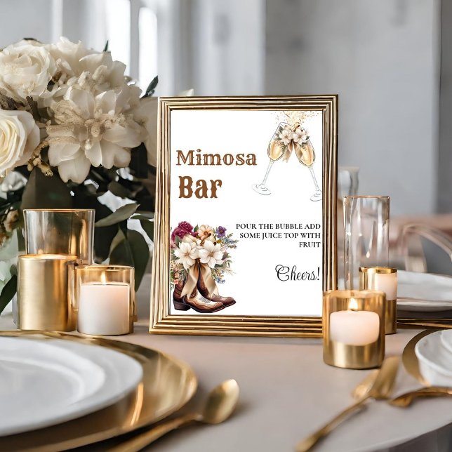 Póster Rótulo de mesa de bar Mimosa de Western Cowboy Bac (Subido por el creador)