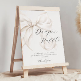 Póster Rótulo de mesa de barrido de pañales de barro blan