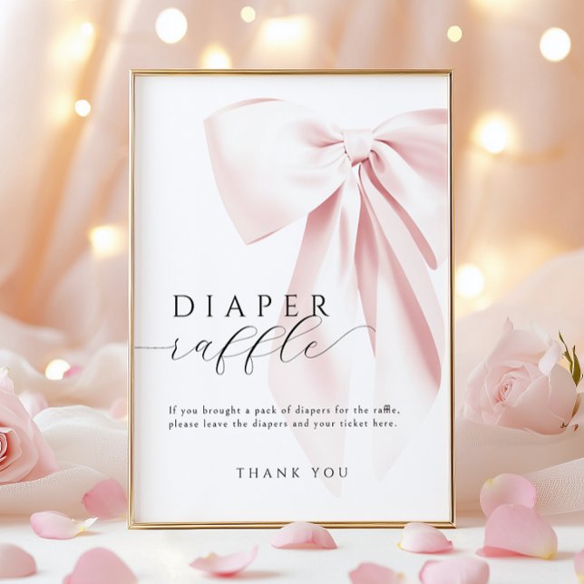Póster Rótulo de mesa de barrido rosado de Baby Shower Di (Subido por el creador)