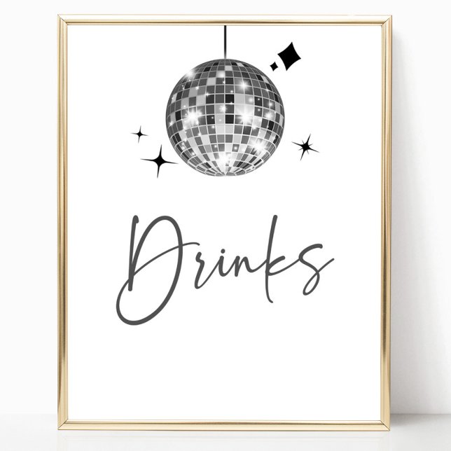 Póster Rótulo de mesa de bebidas con disco de plata (Subido por el creador)