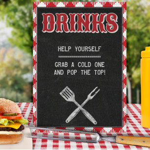 Póster Rótulo de mesa de bebidas de cumpleaños 8x10 Backy