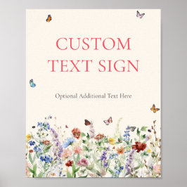 Póster Rótulo de mesa de Boda de flor silvestre rústico