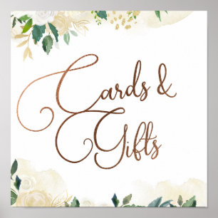 Póster Rótulo de mesa de Bodas de naipes y regalos para g