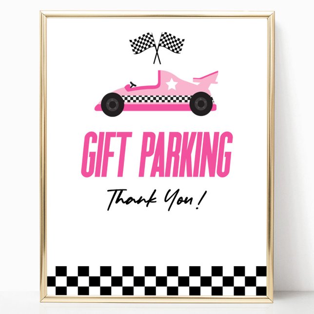 Póster Rótulo de mesa de Fiesta de coches de carreras ros (Subido por el creador)