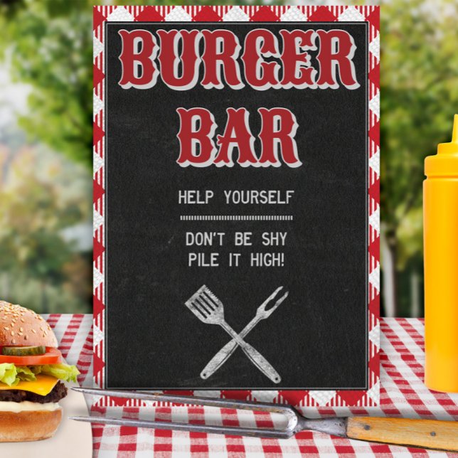 Póster Rótulo de mesa de la barra de hamburguesas de cump (Subido por el creador)
