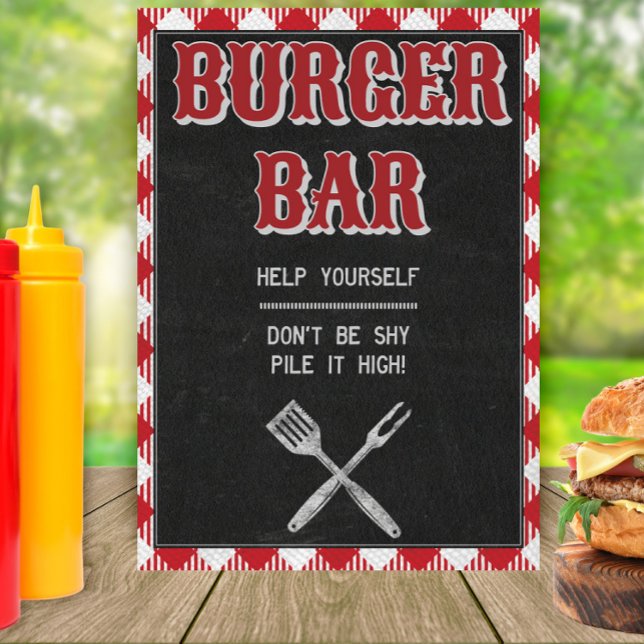 Póster Rótulo de mesa de la barra de hamburguesas de cump (Subido por el creador)