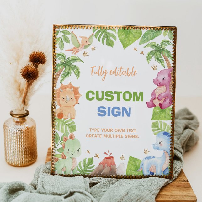 Póster Rótulo de Mesa de la Fiesta de Cumpleaños de Dinos (Subido por el creador)