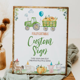 Póster Rótulo de mesa de la fiesta de cumpleaños de la gr