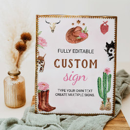 Póster Rótulo de Mesa de la fiesta de cumpleaños de la ni