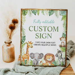 Póster Rótulo de mesa de la fiesta de cumpleaños de los a