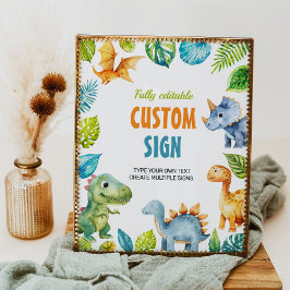 Póster Rótulo de mesa de la fiesta de cumpleaños de los d