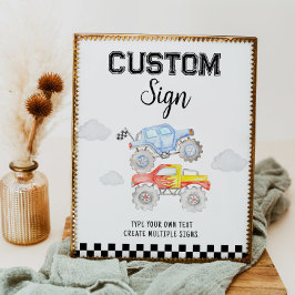 Póster Rótulo de mesa de la fiesta de cumpleaños de Monst