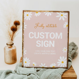 Póster Rótulo de mesa de la fiesta de cumpleaños de Rubor