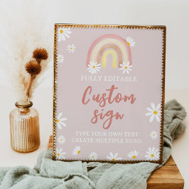 Póster Rótulo de mesa de la fiesta de cumpleaños del Boho