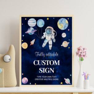 Póster Rótulo de mesa de la fiesta de cumpleaños del niño