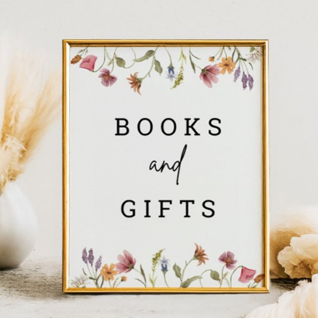 Póster Rótulo de mesa de libros y regalos de flores silve (Subido por el creador)