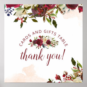 Póster Rótulo de mesa de Mistletoe Manor Cards & Gifts Bo