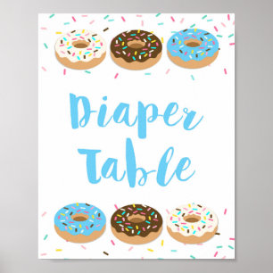 Póster Rótulo de mesa de pañales Rótulo de ducha con chor
